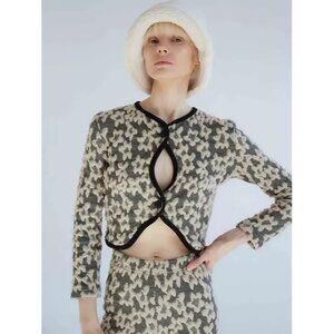 Tach Irola Jaquard Cardigan Womens XS Chic Feminine Designer Twee Soft Girl Y2K